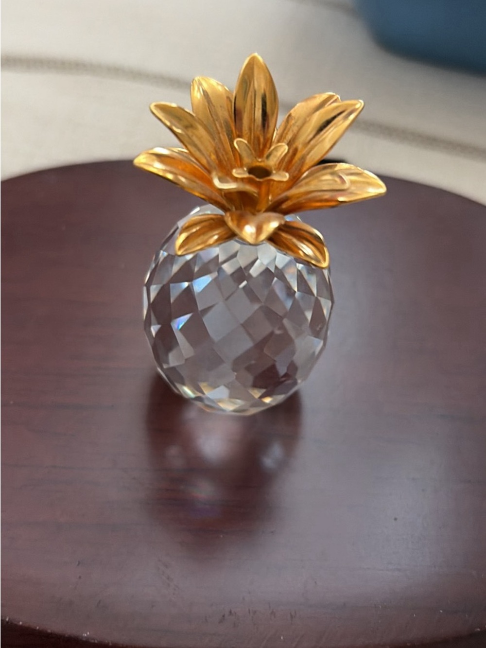 Swarovski Pineapple Figurine with Gold Top